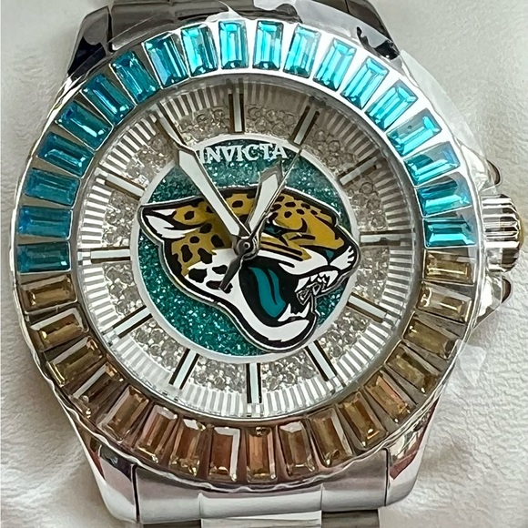 🚨HP 1/31 TOGETHER WE POSH🚨INVICTA LADIES JACKSONVILLE JAGUARS NFL ANGEL WATCH - Picture 5 of 8